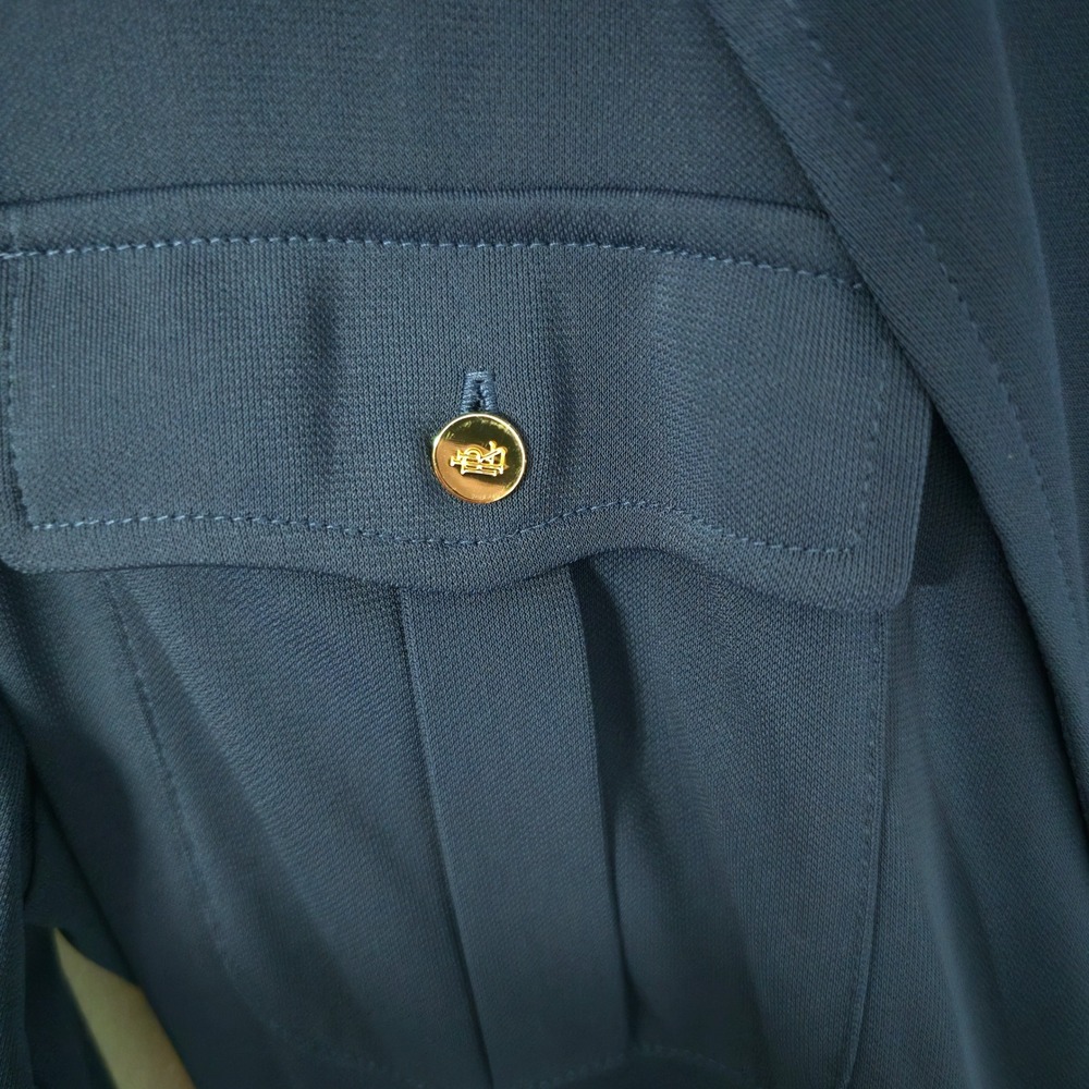 Lauren Ralph Lauren Navy Blue Military Wrap Dress Gold Buttons Size 12 - Picture 11 of 11